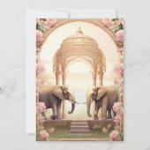 Bloementuin Olifant Indiase Paleis Bruidscadeau Kaart (Achterkant)