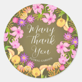 Bloementuin Olive Ronde Sticker