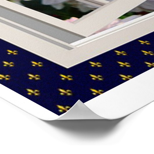 Bloementuin, Open Raam, Dahlias Poster (Hoek)