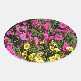 bloementuin ovale sticker