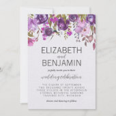Bloementuin Paarse Violet Lavendel Lila bruiloft Kaart (Voorkant)