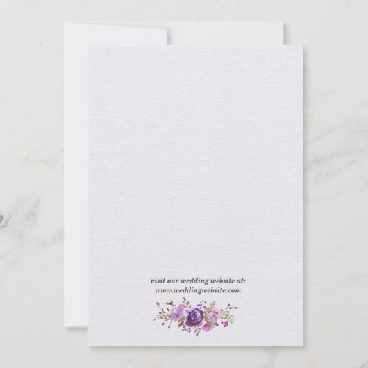 Bloementuin Paarse Violet Lavendel Lila bruiloft Kaart (Achterkant)