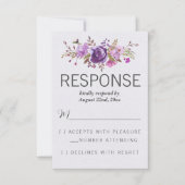 Bloementuin Paarse violette lavendel bruiloft RSVP Kaartje (Voorkant)