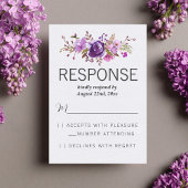 Bloementuin Paarse violette lavendel bruiloft RSVP Kaartje
