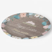 Bloementuin Paashaas Eieren Rustiek Hout Papieren Bordje (Gekanteld)