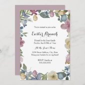 Bloementuin Pasen Brunch Uitnodiging (Voorkant / Achterkant)