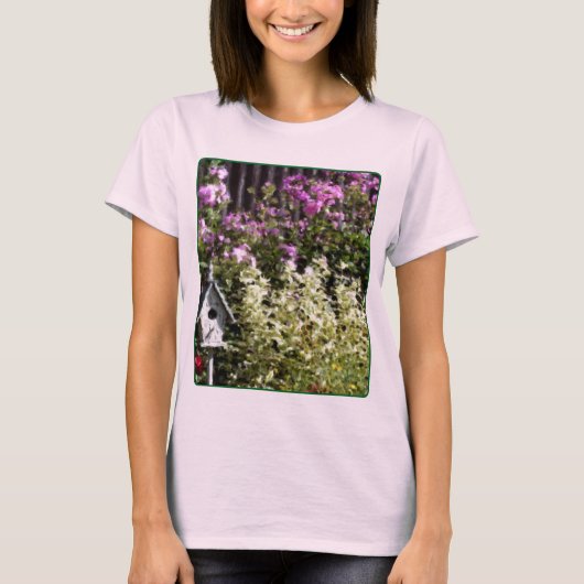 Bloementuin Pastel Schilderij T-shirt (Voorkant)