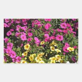 bloementuin rechthoekige sticker