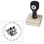 Bloementuin retouradres rubberen stempel (Gestempeld)