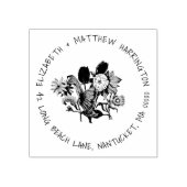 Bloementuin retouradres rubberen stempel (Afrduk)