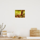 Bloementuin Roestig Wiel En Pomp Getint Poster (Keuken)