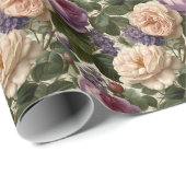  bloementuin Romantisch Roos & pioen Cadeaupapier (Rol Hoek)