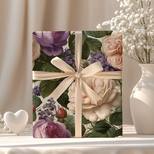  bloementuin Romantisch Roos & pioen Cadeaupapier