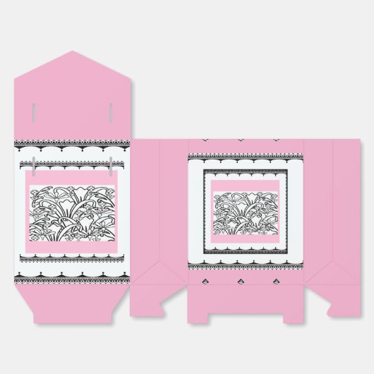 Bloementuin roze bedankdoosjes (Ongevouwen)