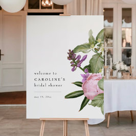 Bloementuin Roze Bruiloft Welcome Bord Poster