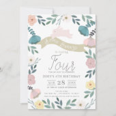 Bloementuin Roze Bunny Girl Verjaardag Kaart (Voorkant)