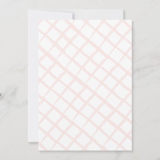 Bloementuin Roze Bunny Witte Paasbrunch Kaart (Achterkant)