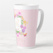 Bloementuin roze latte mok (Rechterhoek)