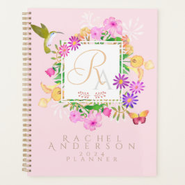 Bloementuin roze Monogram Planner