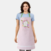 Bloementuin Roze Monogram Schort (Gedragen)
