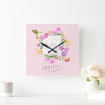 Bloementuin roze monogram