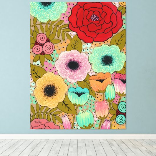 Bloementuin schilderij Art Pip Gerard Canvas Afdruk (Insitu (Houten vloer))