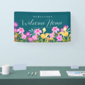 Bloementuin Teal Welkom Thuis Spandoek (Beurs)