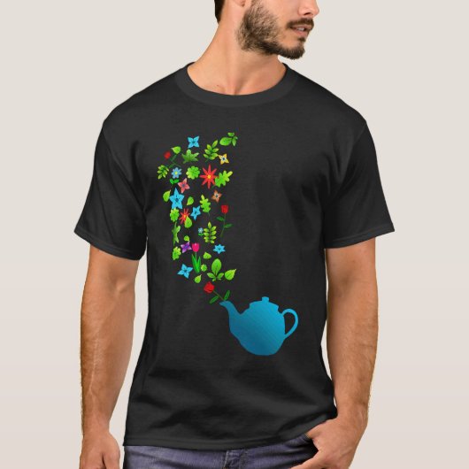 Bloementuin Theepot T-shirt (Voorkant)