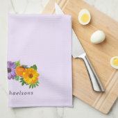 bloementuin van citrusvruchten theedoek (Quarter Fold)