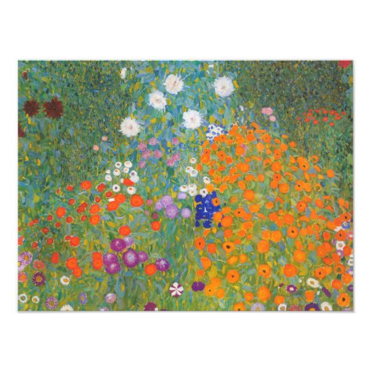 Bloementuin van Gustav Klimt Foto Afdruk (Voorkant)