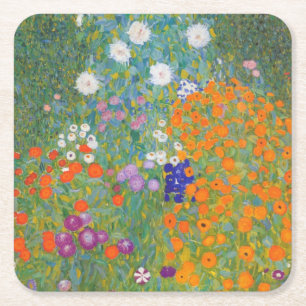 Bloementuin van Gustav Klimt Kartonnen Onderzetters