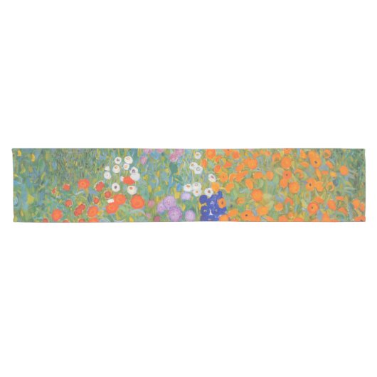 Bloementuin van Gustav Klimt Korte Tafelloper (Horizontaal)
