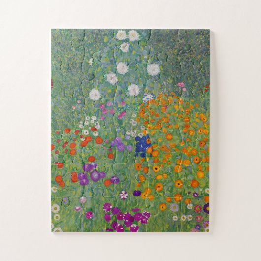 Bloementuin van Gustav Klimt Legpuzzel (Verticaal)