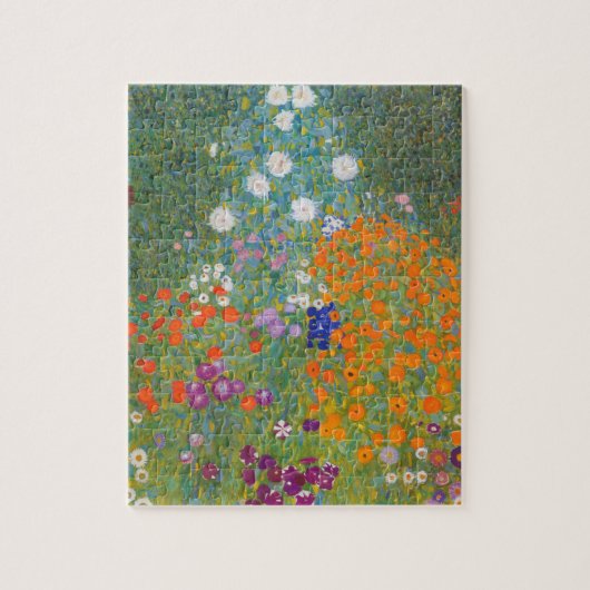 Bloementuin van Gustav Klimt Legpuzzel (Verticaal)