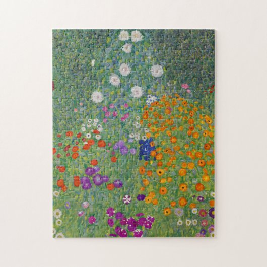 Bloementuin van Gustav Klimt Legpuzzel (Verticaal)