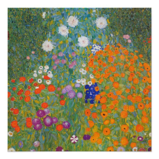 Bloementuin van Gustav Klimt Perfect Poster (Voorkant)
