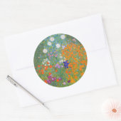 Bloementuin van Gustav Klimt Ronde Sticker (Envelop)