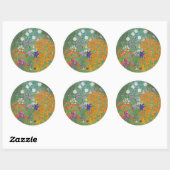 Bloementuin van Gustav Klimt Ronde Sticker (Vel)