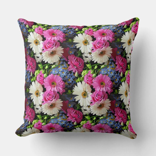 Bloementuin van Kleurrijke Collecties Sierkussen (Voorkant)