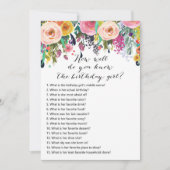 Bloementuin Verjaardag - Wie kent Verjaardagsmeisj Kaart (Voorkant)