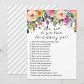 Bloementuin Verjaardag - Wie kent Verjaardagsmeisj Kaart (Voorkant / Achterkant)