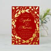 Bloementuin Verloving Feestelijke Bruiloft Uitnodi Folie Uitnodiging (Staand Voorkant)