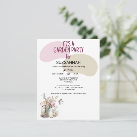 Bloementuin vlinders libellen Waterverf Kaart (Staand voorkant)