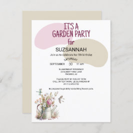 Bloementuin vlinders libellen Waterverf Kaart