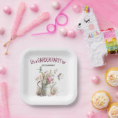 Bloementuin vlinders libellen Waterverf Papieren Bordje (Feest)