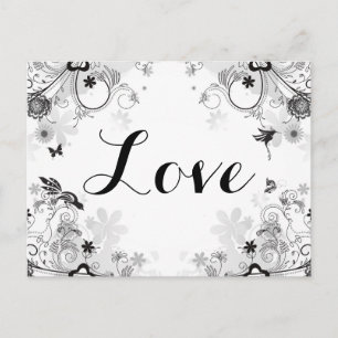  bloementuin ~ Vogels en vlinders Liefde Briefkaart