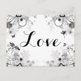  bloementuin ~ Vogels en vlinders Liefde Briefkaart