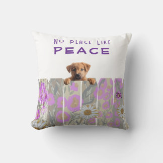 Bloementuin.Vreedzame Puppy Hoop Kussen
