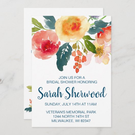 Bloementuin Vrijgezellenfeest Uitnodigen Kaart (Voorkant / Achterkant)