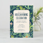 Bloementuin Waterverf Custom HOUSEWARMING PARTY Kaart (Staand voorkant)